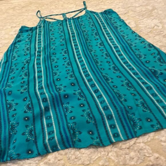 Teal Turquoise Racerback Summer Dress - Picture 3 of 13